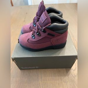Timberland F/L Toddler Field Boots Burgundy 11 Gently Used Clean